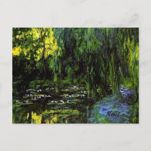 MONET Water Lily Pond Weeping Willows  Postcard