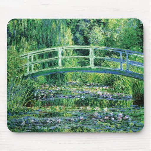 Monet Waterlilies and Japanese Bridge Mousepad | Zazzle