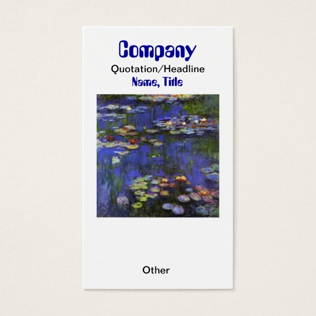 Monet Waterlilies Custom Earring Display/Business  (Front)