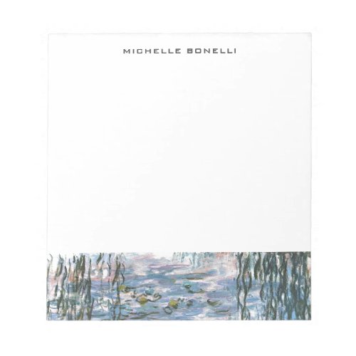 Monet Waterlillies Professional Plain Minimalist Notepad