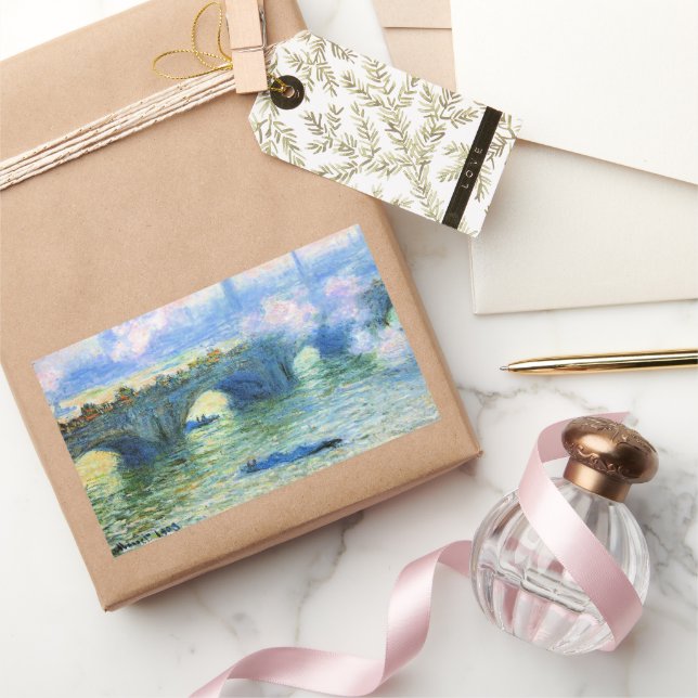 Monet - Waterloo Bridge, London, Rectangular Sticker (Gifting)