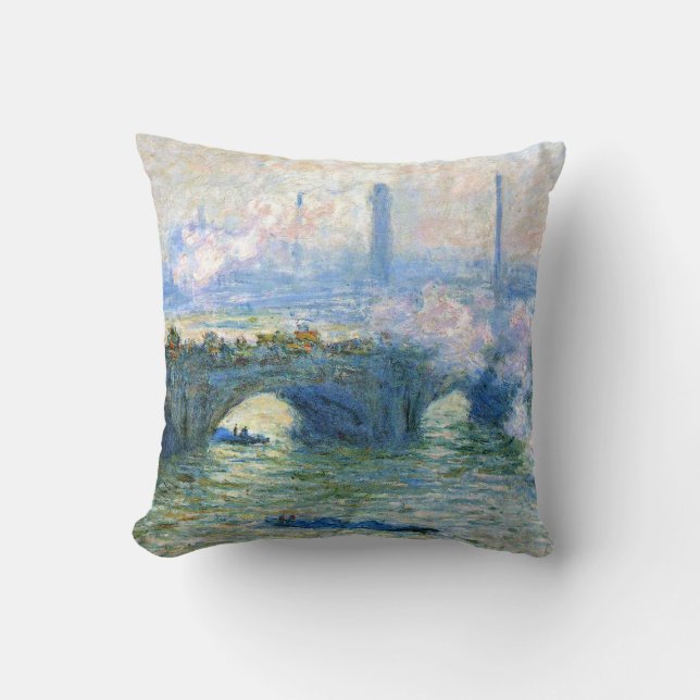 Monet - Waterloo Bridge, London, Throw Pillow (Front)