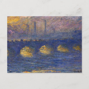 Monet - Waterloo Bridge, Overcast Weather, Postcard