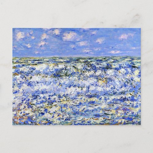 Monet _ Waves Breaking famous artwork Postcard