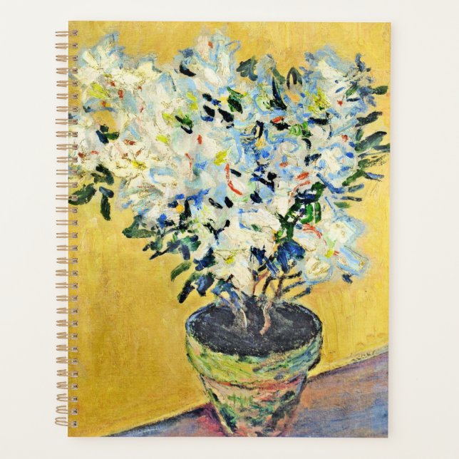 Monet - White Azaleas in a Pot,  Planner (Front)