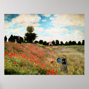 Monet - Wild Poppies near Argenteuil, fine art Poster