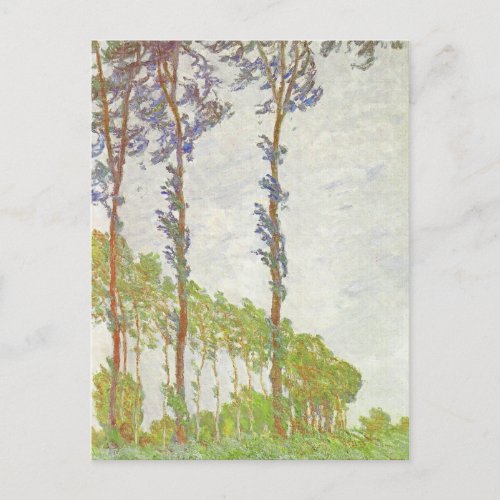Monet Wind Effect Poplars Vintage Landscape Postcard