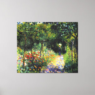 Monet - Woman at the Garden, fine art painting Canvas Print