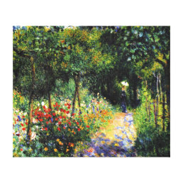 Monet - Woman at the Garden, fine art painting Canvas Print