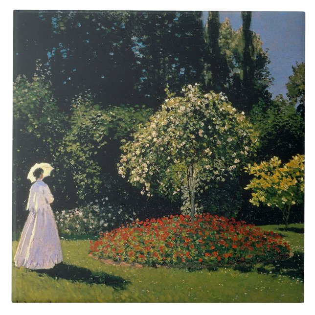 Monet: Woman in a Garden Ceramic Tile (Front)