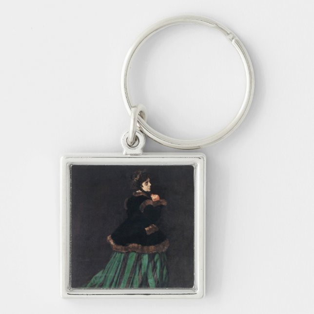 Monet Woman in Green Dress Keychain (Front)