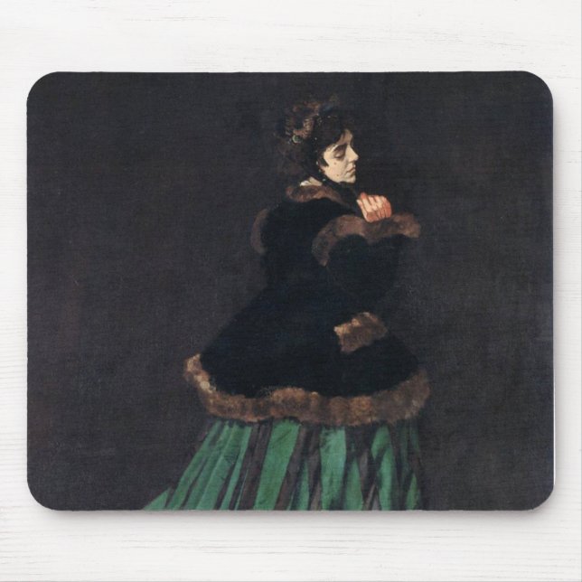 Monet Woman in Green Dress Mouse Pad (Front)