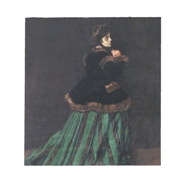 Monet Woman in Green Dress Notepad (Front)