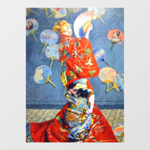 Monet Woman in Japanese Costume Window Cling