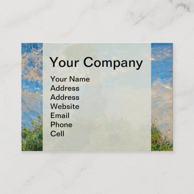 Monet Woman Parasol Impressionism Business Card (Front)