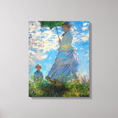 Monet Woman Parasol Impressionism Canvas Print