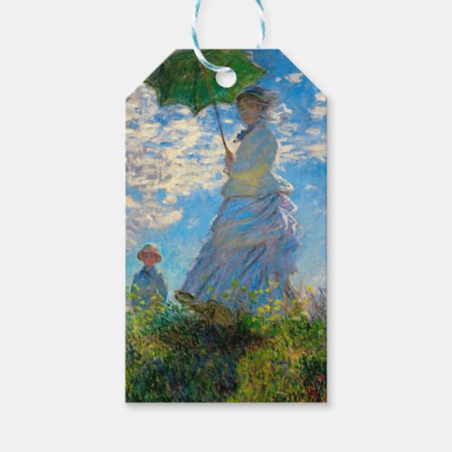 Monet Woman Parasol Impressionism Gift Tags