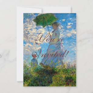 Monet Woman Parasol Impressionism Invitation