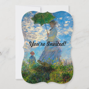 Monet Woman Parasol Impressionism Invitation