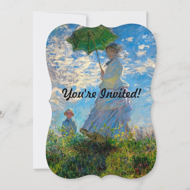 Monet Woman Parasol Impressionism Invitation (Front)