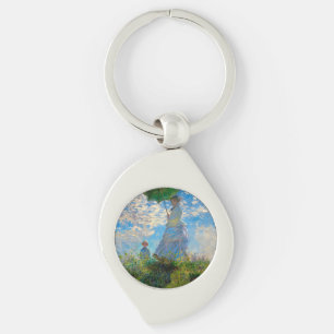 Monet Woman Parasol Impressionism Keychain