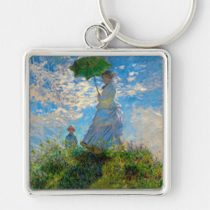 Monet Woman Parasol Impressionism Keychain