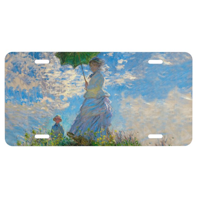 Monet Woman Parasol Impressionism License Plate (Front)