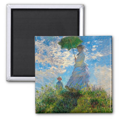 Monet Woman Parasol Impressionism Magnet