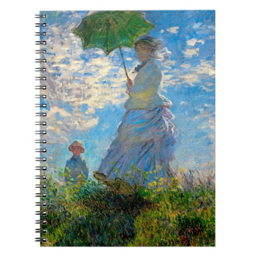 Monet Woman Parasol Impressionism Notebook