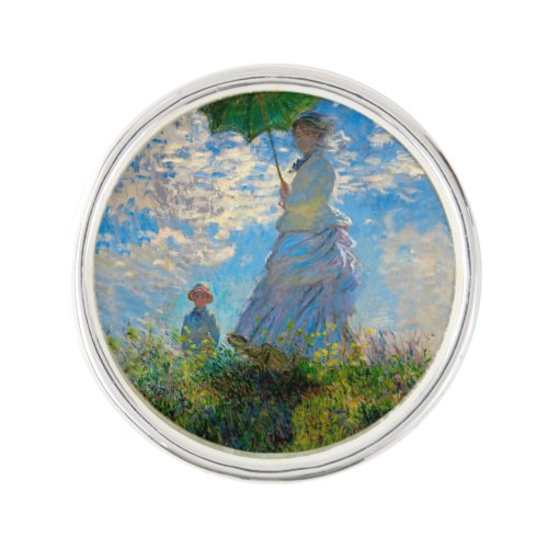 Monet Woman Parasol Impressionism Pin