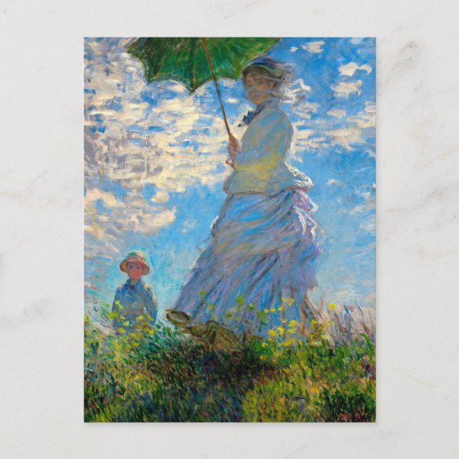 Monet Woman Parasol Impressionism Postcard (Front)