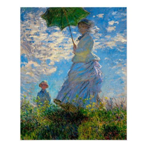 Monet Woman Parasol Impressionism Poster