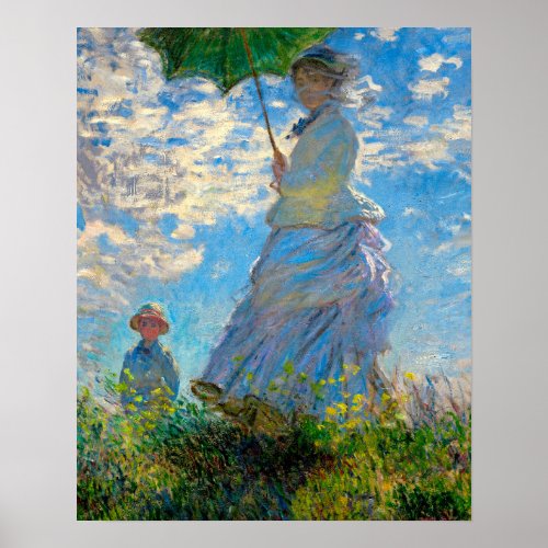 Monet Woman Parasol Impressionism Poster