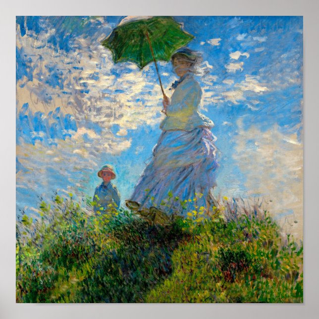 Monet Woman Parasol Impressionism Poster (Front)