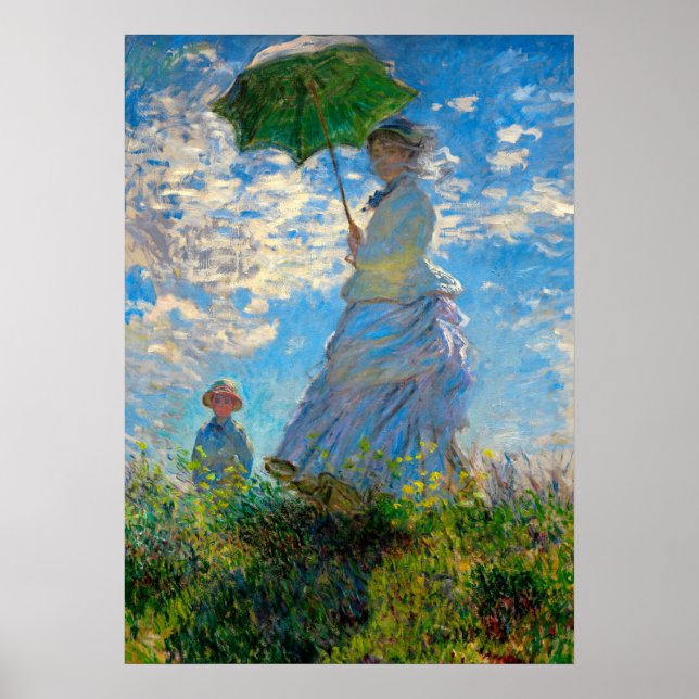Monet Woman Parasol Impressionism Poster (Front)