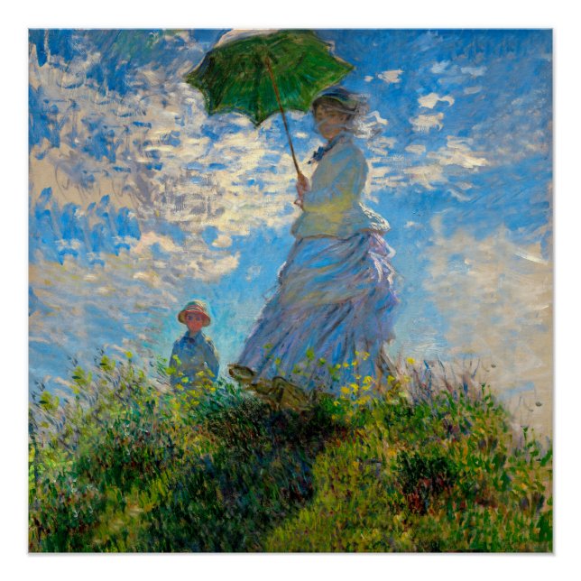 Monet Woman Parasol Impressionism Poster (Front)