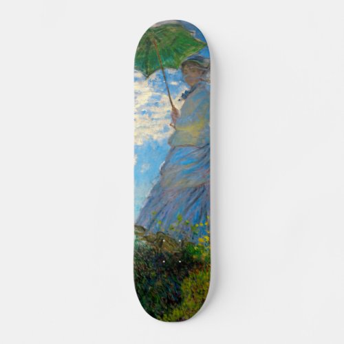 Monet Woman Parasol Impressionism Skateboard