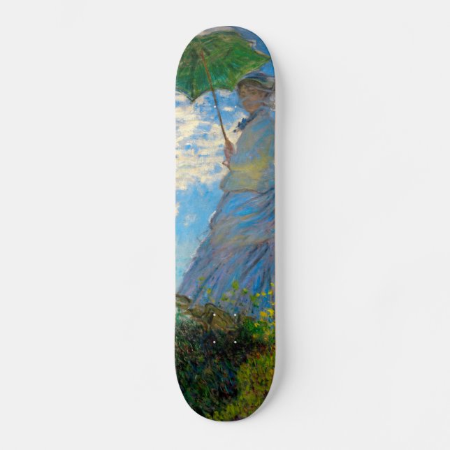 Monet Woman Parasol Impressionism Skateboard (Front)