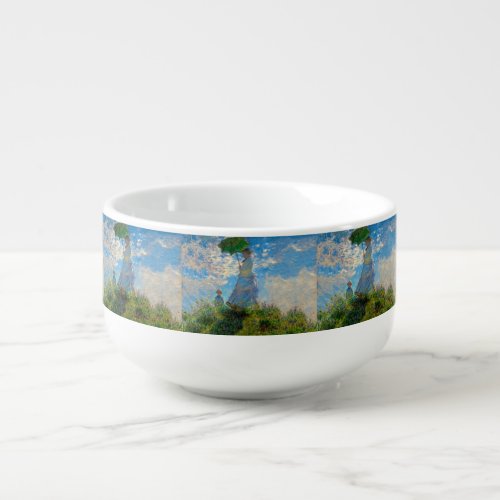 Monet Woman Parasol Impressionism Soup Mug