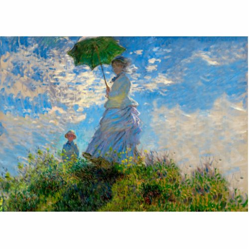 Monet Woman Parasol Impressionism Statuette