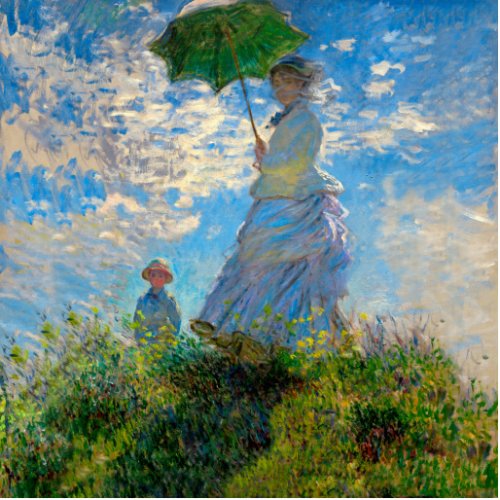 Monet Woman Parasol Impressionism Statuette