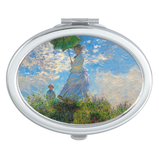 Monet Woman Parasol Impressionism Vanity Mirror (Front)