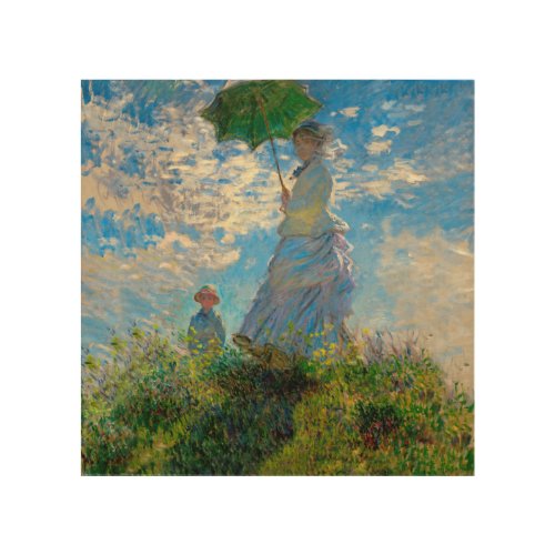 Monet Woman Parasol Impressionism Wood Wall Art