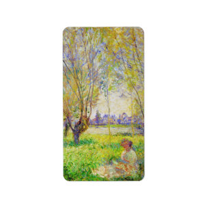 Monet Woman Seated Under The Willows Fine Art Label