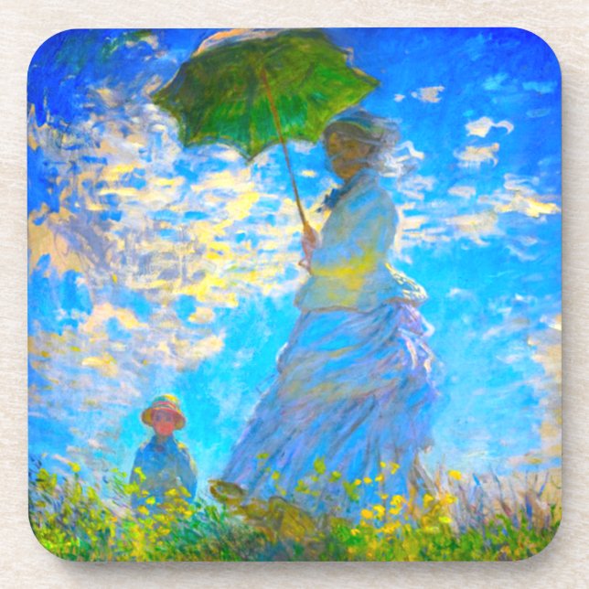 Monet Woman with a Parasol Beverage Coaster (Front)