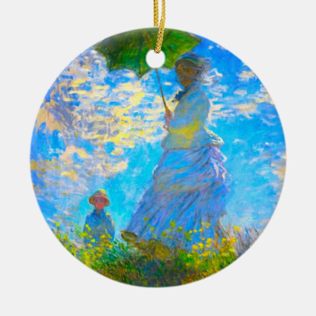 Monet Woman with a Parasol Ceramic Ornament (Front)
