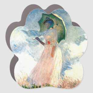 Monet Woman with a Parasol Facing Left Car Magnet