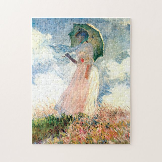Monet Woman with a Parasol Facing Left Jigsaw Puzzle (Vertical)