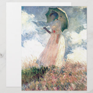 Monet Woman with a Parasol Facing Left Letterhead