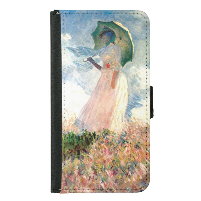 Monet Woman with a Parasol Facing Left Samsung Galaxy Wallet Case (Front)